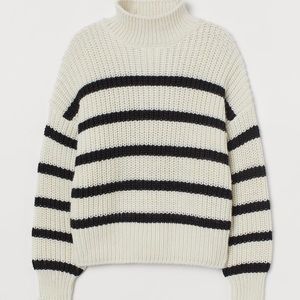 H&M striped turtleneck sweater